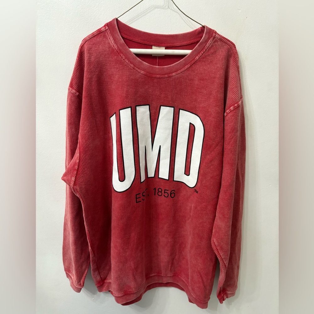 University Of Minnesota Duluth Bulldogs Crew Sweatshirt Coral Women’s XL Chicka-